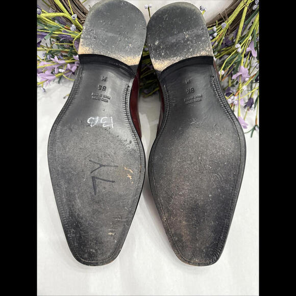 Men's Paul Fredrick Brown Woven Italian Leather Penny Loafers Size 8.5 C… - Picture 10 of 12